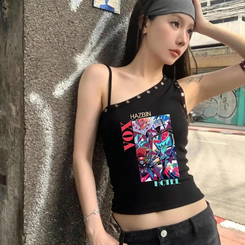 Hazbin Hotel crop top shoujo korean fashion emo 2000s japan meme shirt japan manga anime korean fashion