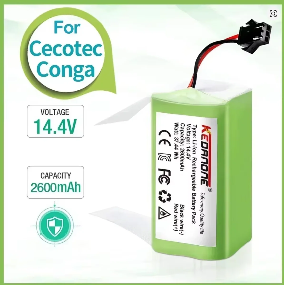 

NEW 14.4V 6800mAh Li-ion Battery for Conga Excellence 950 990 1090 1790 1990 Deebot N79S N79 DN622 Eufy Robovac 11S 12 X500