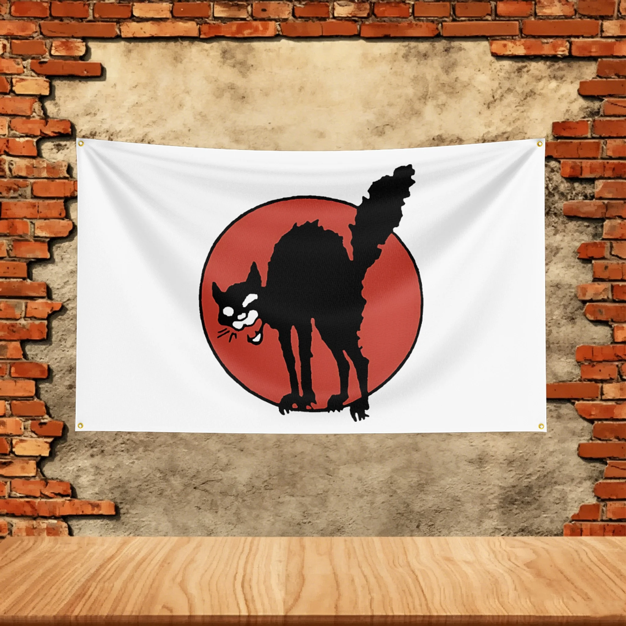 3x5ft Banner Advertisement Anarchist Black Cat Flag Custom any Image Garage Bedroom Living Room Dorm Wall Hanging Decor Tapestry