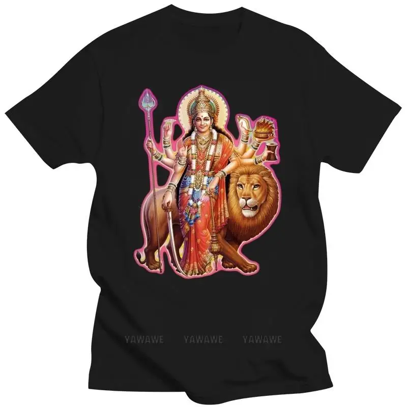 DURGA  T-shirt Kali Shiva Krishna Hinduism Yogaer Goddess Meditation Sleeve Tee Shirt Homme T Shirt Fashion Style black tops