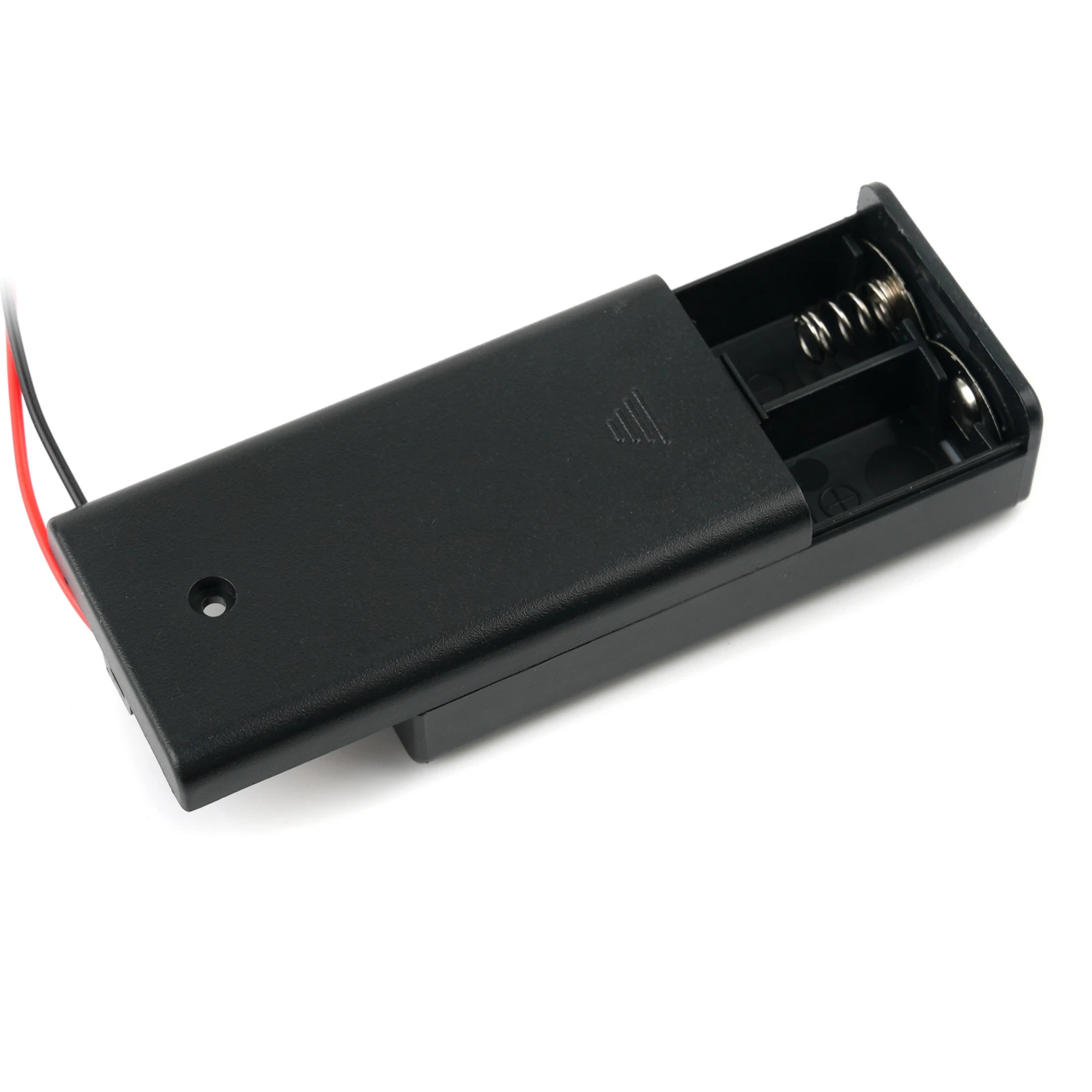 

3V 2 Cells AA Battery Holder Case Storage Box with ON/Off Switch Alligator Clip Wire Cable 130mm