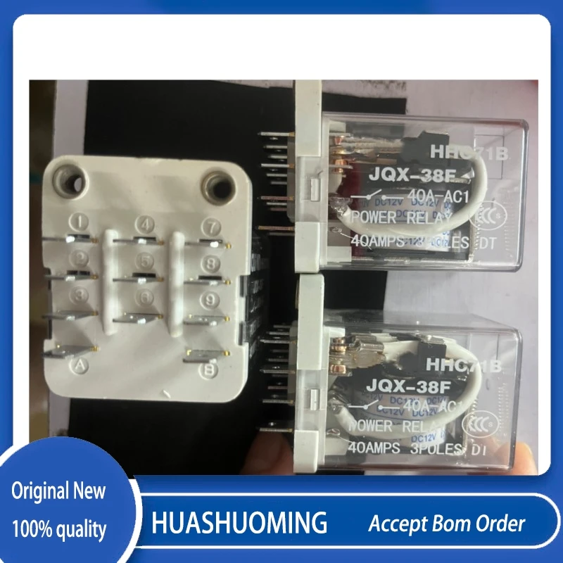NOVO 1 Pçs/lote JQX-38F JQX-38F-3Z DC12V 12VDC DC24V 24VDC DC48V 48VDC AC220V 220VAC 40A 11 PINOS