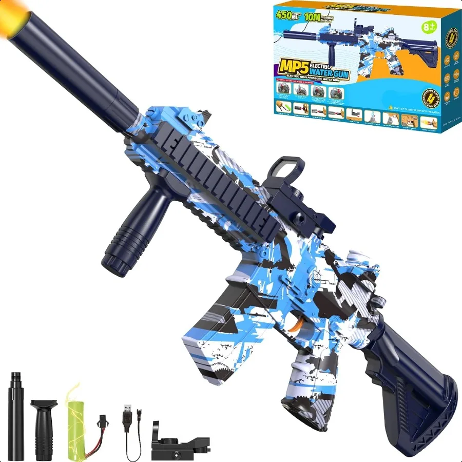 

Electric Water Gun Automatic Squirt Gun Water Toy Strongest Soaker High Capacity Waterproof Long Range Pool Beach Swimming Outd