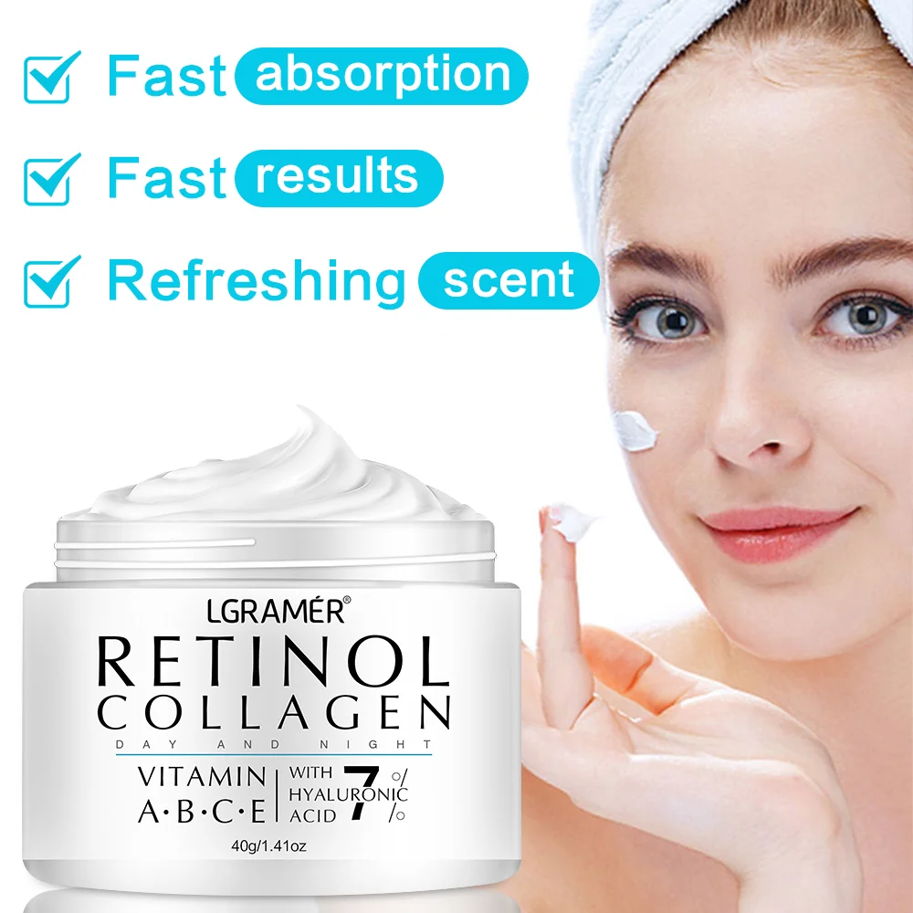 Retinol Face Cream Moisturizing Nourishing Wrinkle Remover Collagen Hyaluronic Acid Shrink Pores Firming Skin Care Cosmetic