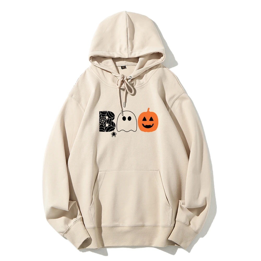 

Women’s Cute Halloween Boo Ghost Pumpkin Hoodies Spider Autumn Winter Spooky Season Sweatshirt Costumes Pullovers Hoodie