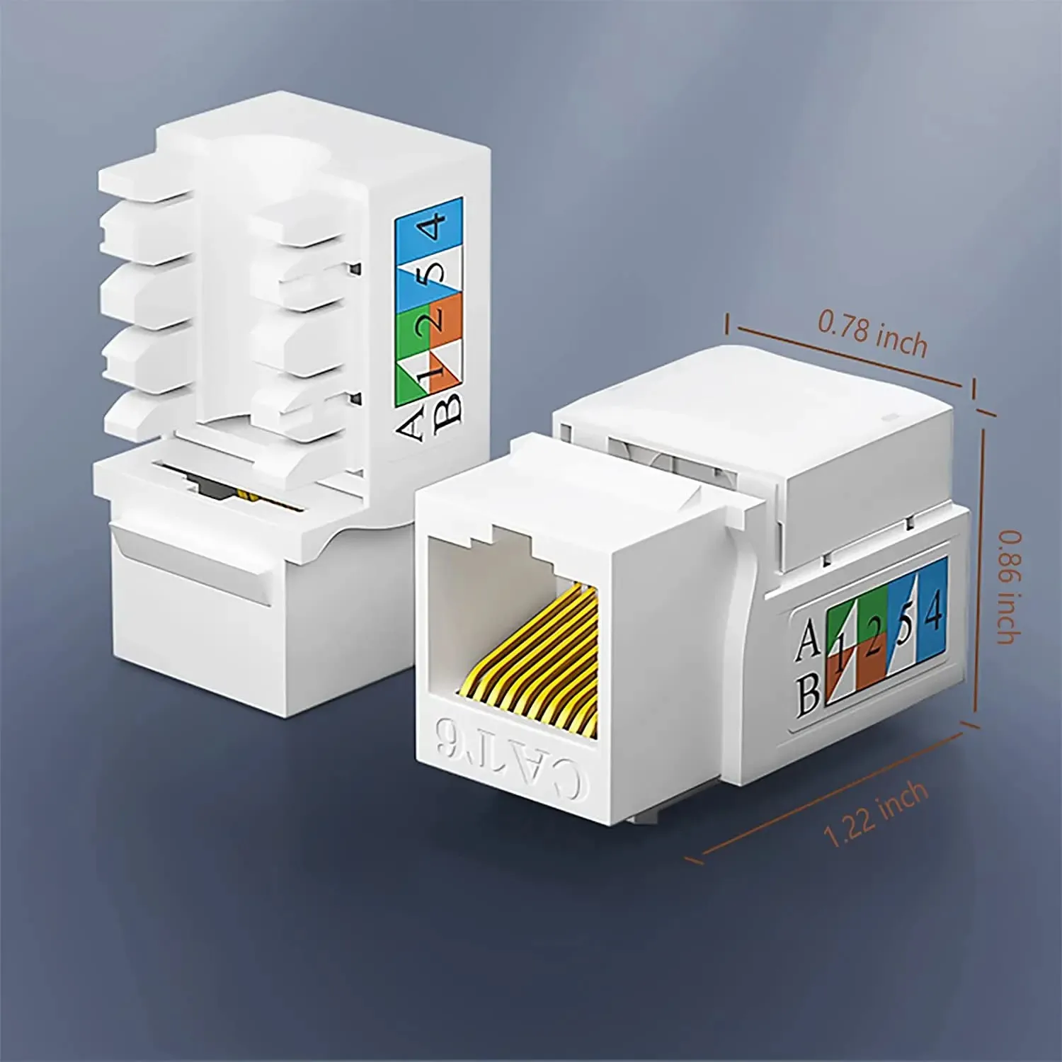 Woeow-イーサネットウォールジャック,rj45キーストーンジャック,ネットワークカプラー,パッチパネルと互換性,cat5e,cat6