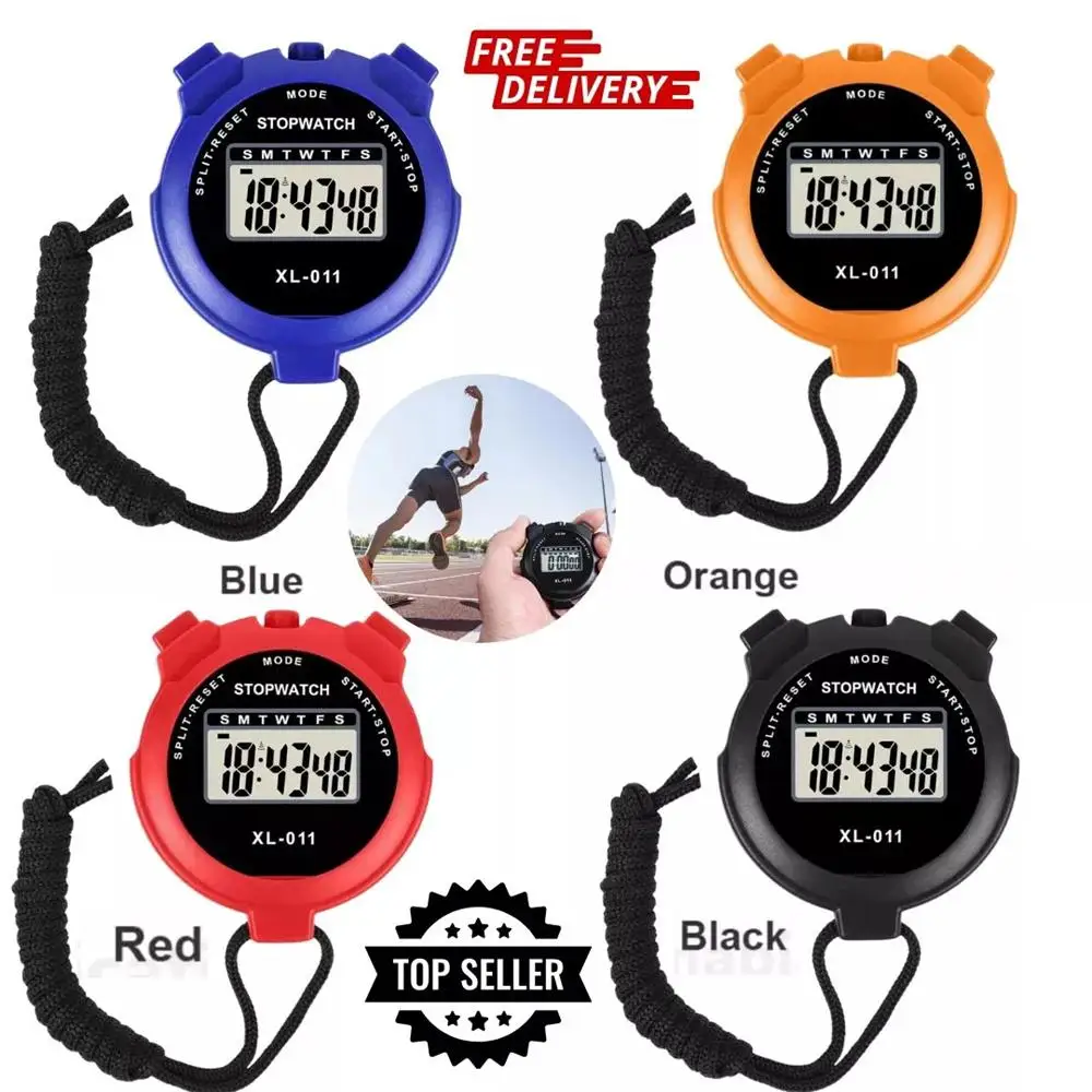 متعددة الوظائف ساعة توقيت عداد يده الرياضة ساعة توقيت شاشة ديجيتال اللياقة البدنية الموقت الرسالة Draagbare