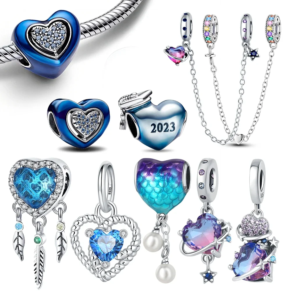 

Шарм-сердце из серебра 925 пробы с воздушным шаром на день рождения с прозрачным градиентом для оригинального браслета Женская бижутерия подарок