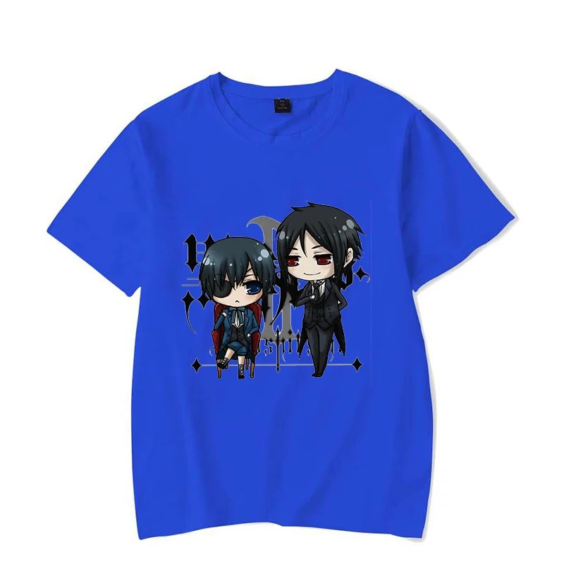 Hot Anime Funny Summer T-Shirt Harajuku Black Butler Cartoon Print Fashion Short Sleeve Summer Casual T-Shirt Top