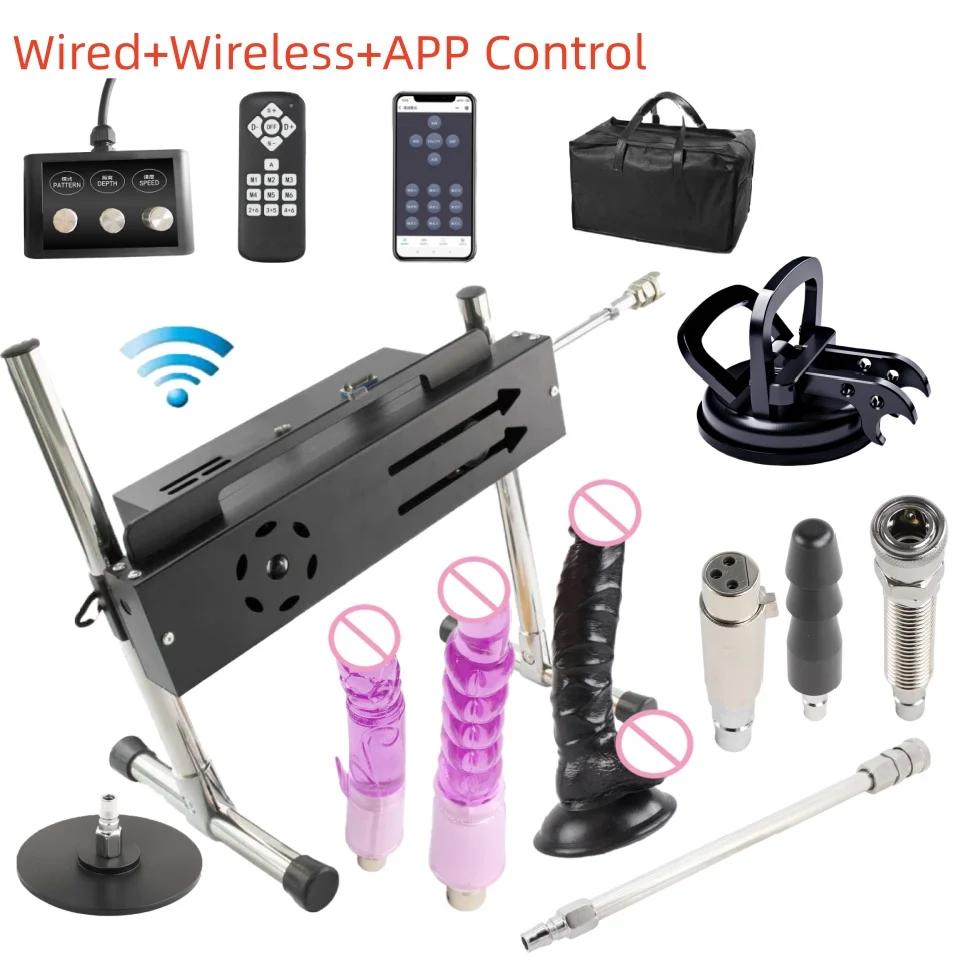 Máquina sexual automática silenciosa e poderosa FREDORCH 200W para mulheres e homens, programa de suporte/controle remoto com lote de acessórios, máquina de masturbação