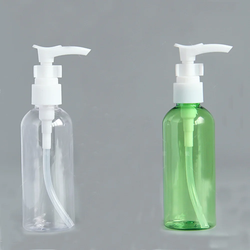 5pcs/pack 60ml transparency Refillable Squeeze plastic lotion bottle with white pump sprayer PET Plastic Portable lotion Bottle