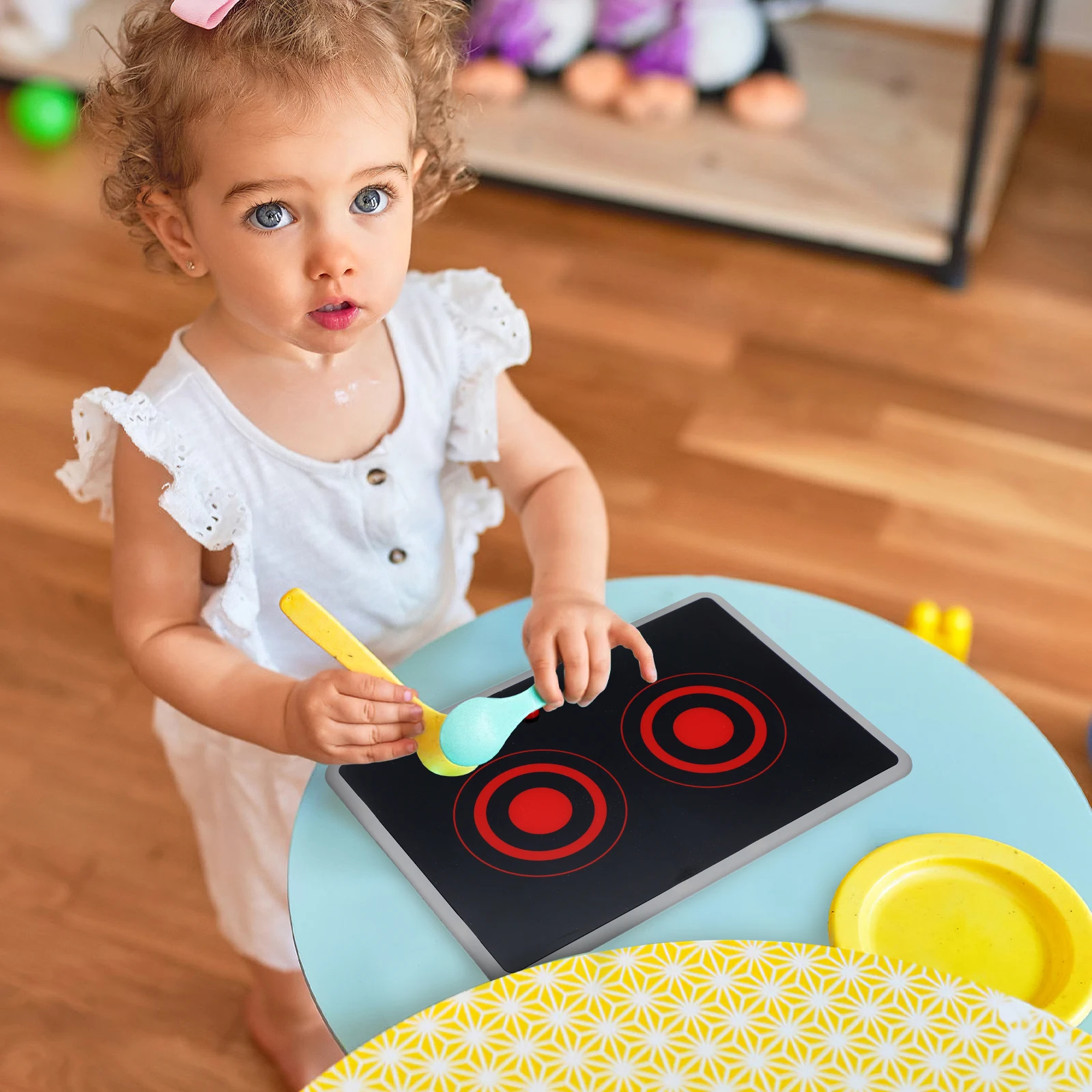 

Realistic Electromagnetic Stove For Kids Play Kitchen Light Sound Pretend Playset 11X7Inch Safe Portable Kitchen Appliance