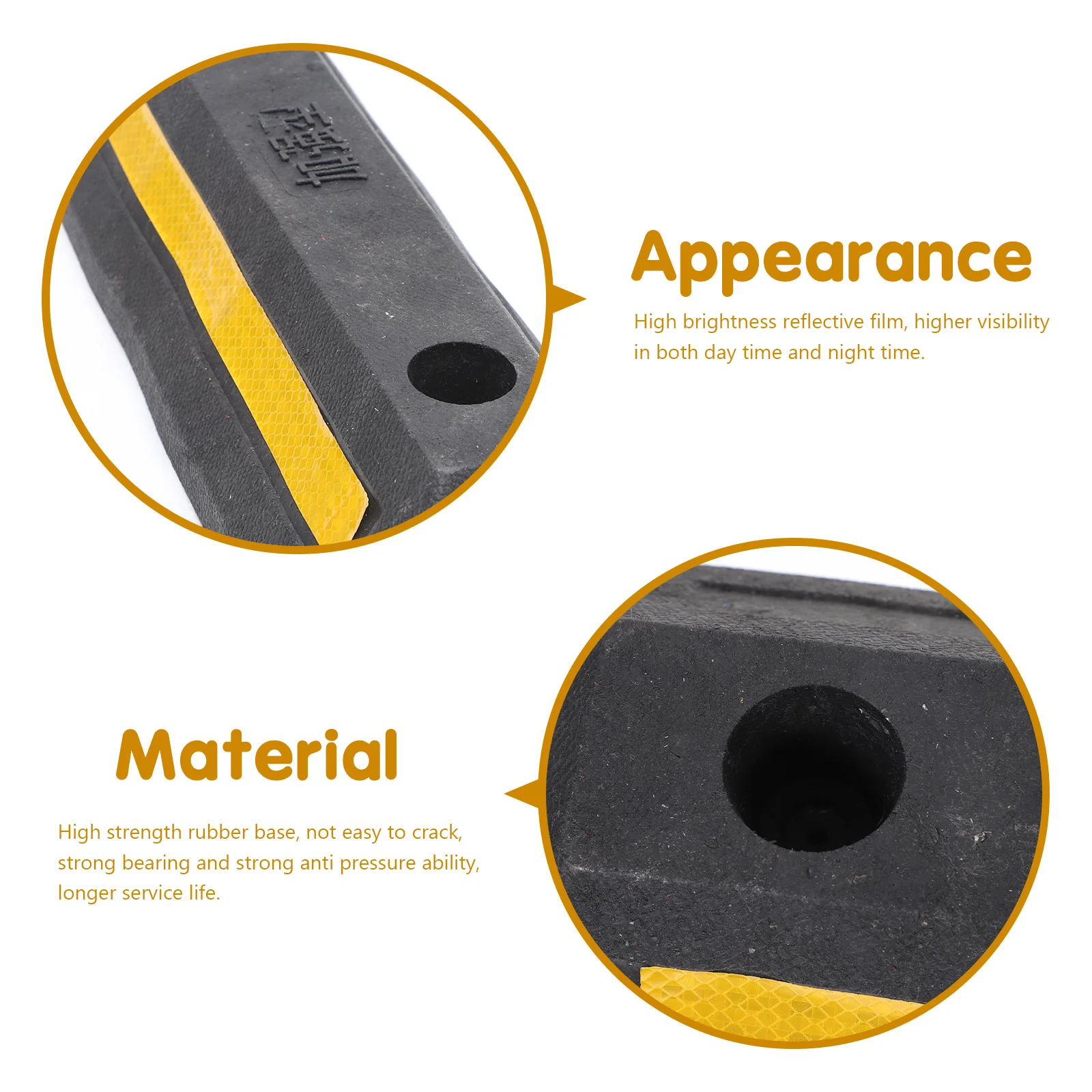 Parking Stopper For Garage Rubber Reinforced Garage Parking Aid Wheel Stopper Parking space stopper rubber wheel aligner