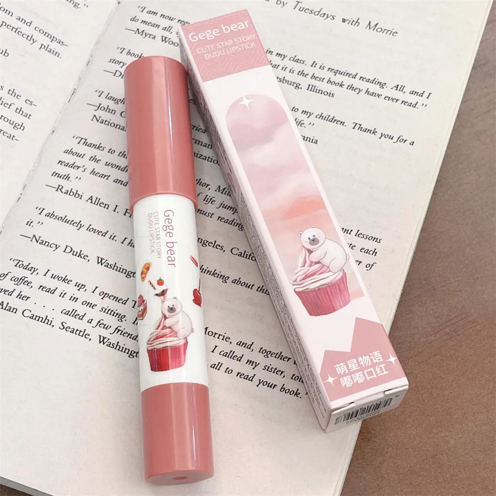 Lipstick Soft Mist Lip Glaze Cute Bear Lips Makeup Lipgloss Lip Contouring Lipstick Pen 6 Color Cosmetics Red Lip Tint