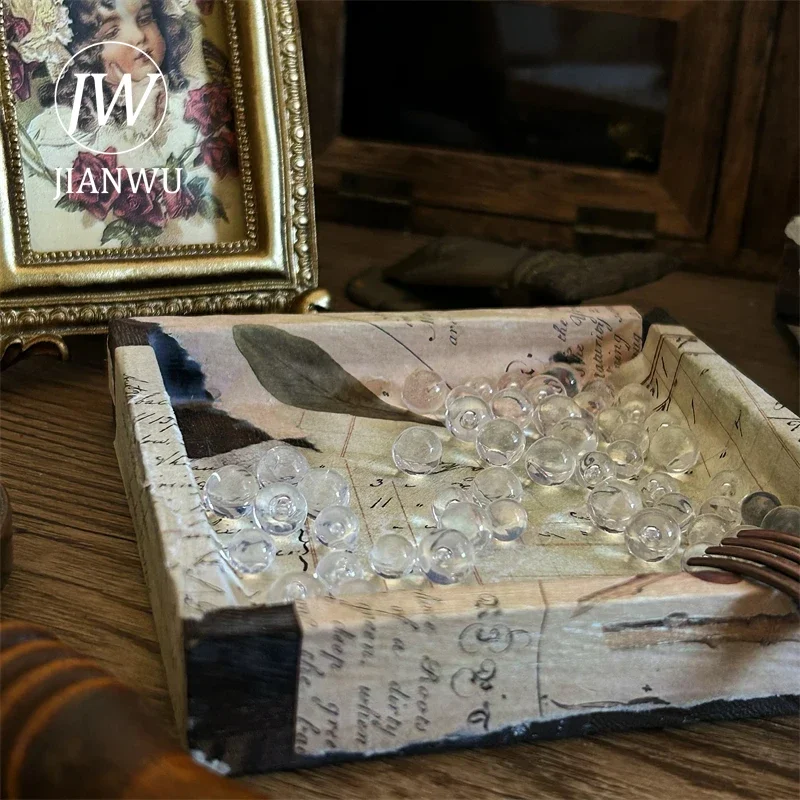 JIANWU Vintage โปร่งใสรอบบอลพลาสติกภูมิทัศน์วัสดุ Collage อุปกรณ์เสริม Creative DIY สมุดบันทึกสมุดภาพเครื่องเขียน