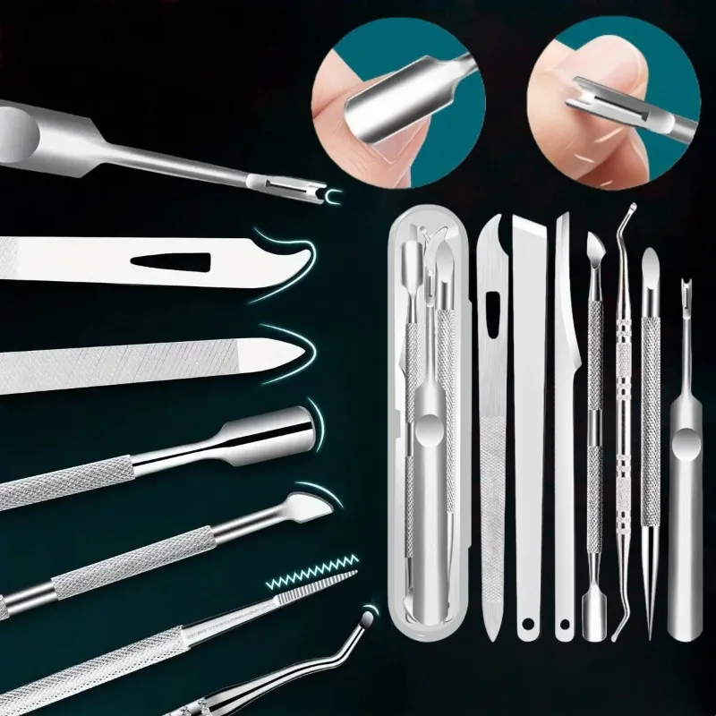 

5/6/7Pcs Professional Stainless Steel Pedicure Kit Dual Head Callus Remover File Dead Skin Shaver Cuticle Pusher Pedicure Tools