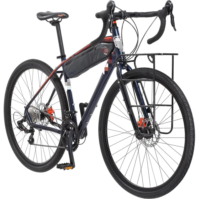 AQMongoose Men's Elroy Adventure Bike 700C Wheel Bicycle,Blue,54cm frame size