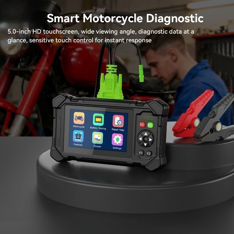 Motorcycle Scanner Heavy Locomotive Inspection Compatible Fuel Injector Inspection ECU Reset