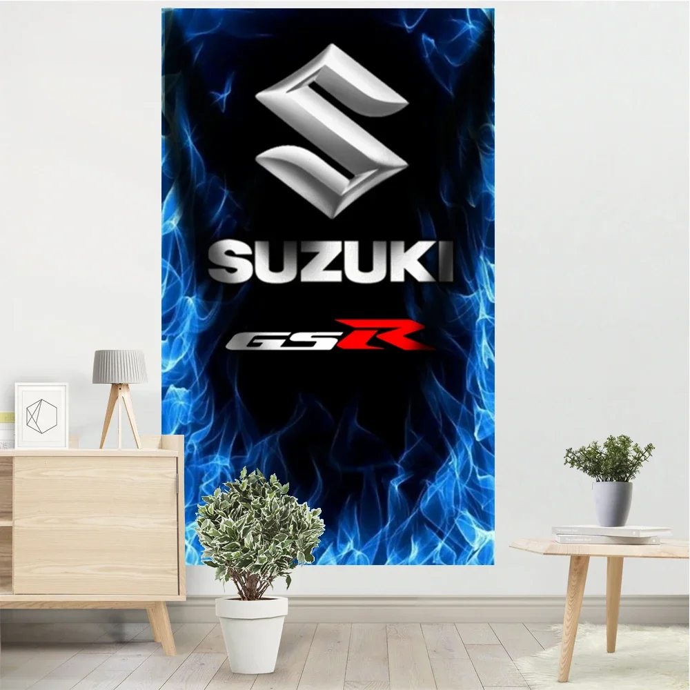 Suzuki GSX Racing Tapestry Banner Flag Garage Wall Hanging Decoration