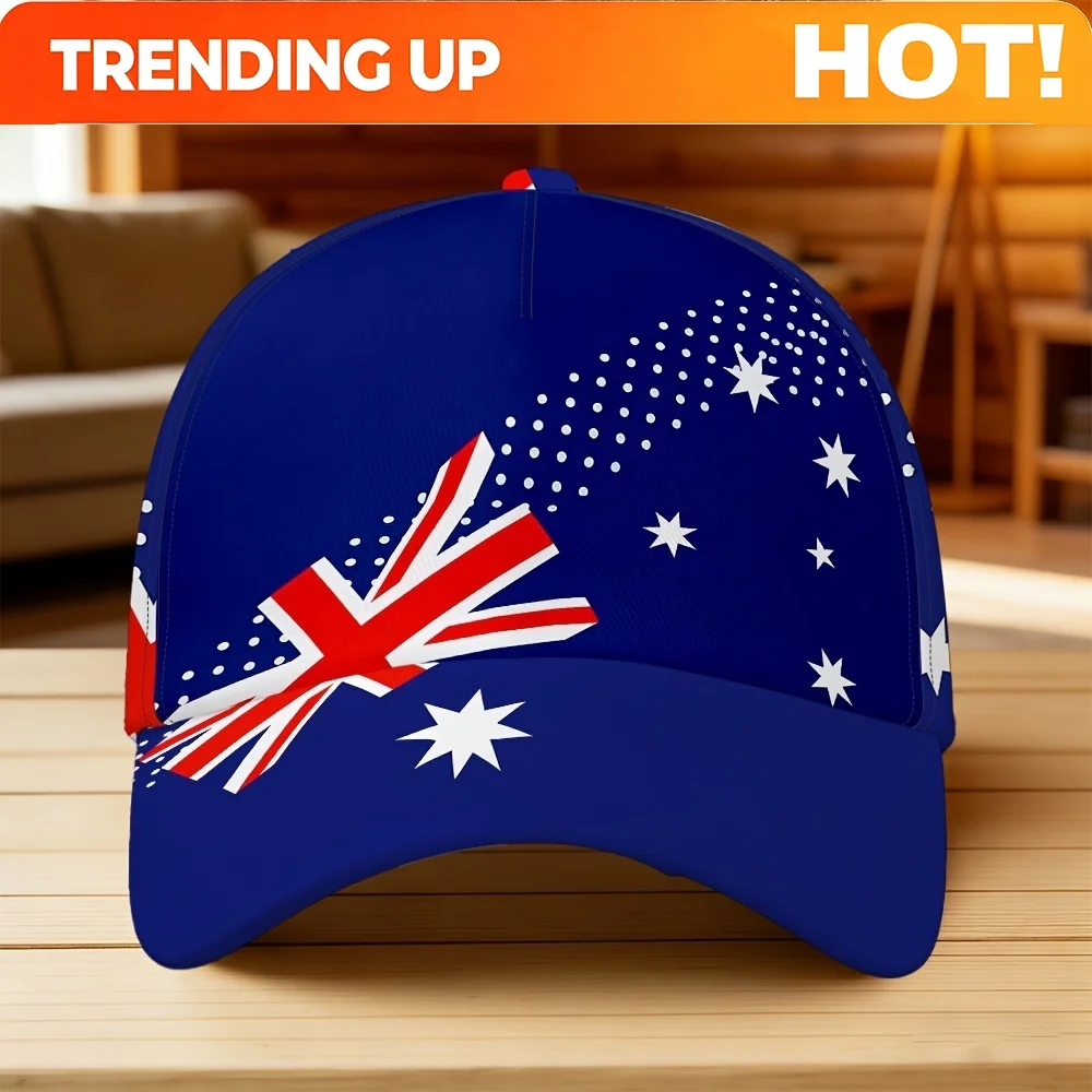 Customization 1pc A Classic Baseball Cap Featuring Kangaroos And The Australian Flag, Adjustable With A Quick