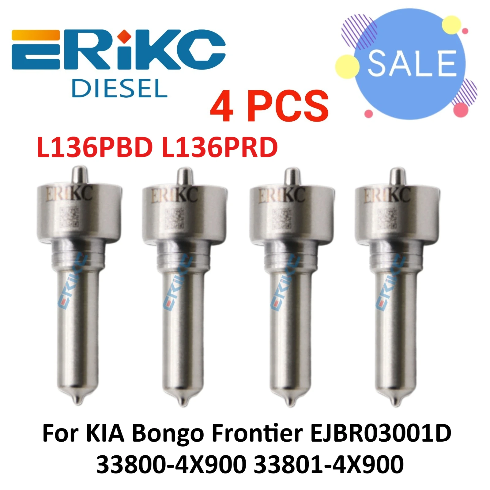 

4pcs Common Rail Injector L136PBD L136PRD Diesel Fuel Nozzle L136 PBD for KIA Bongo Frontier EJBR03001D 33800-4X900 33801-4X900