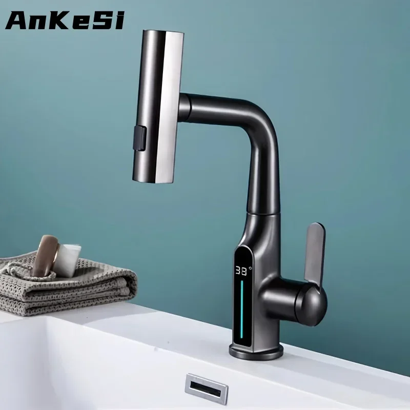 

ity LED z wyświetlaczem cyfrowym Wyciągany kran łazienkowy Wylot ciepłej i zimnej wody Bateria umywalkowa Wodospad Wylot wody Bateria zlewozmywakowa