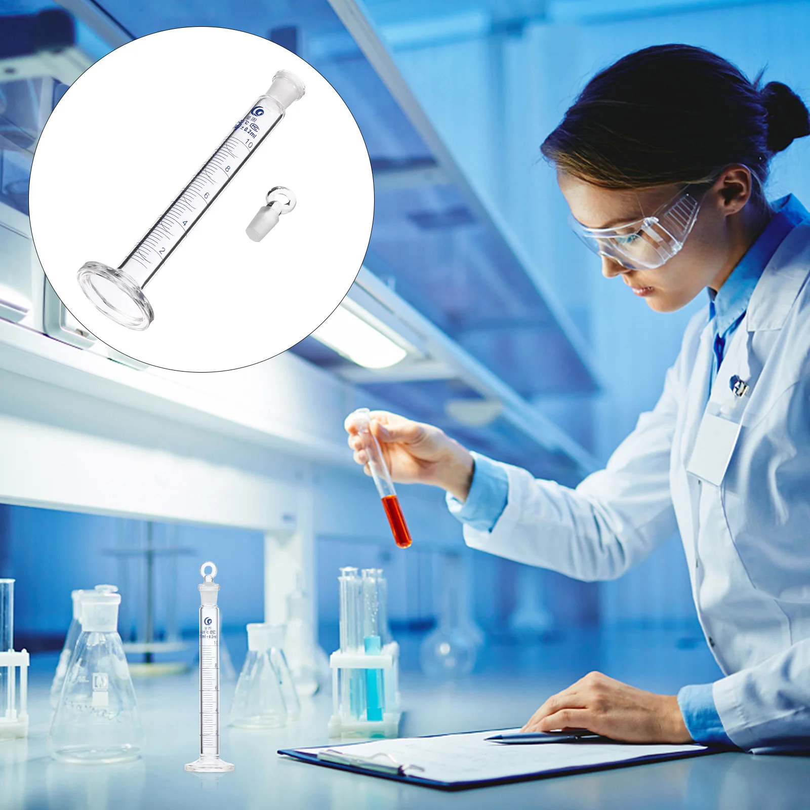 

1Pcs 10ml Durable Glass Measuring Cylinder Clear Markings Safe Laboratory School Experiments Kit Measuring Cylinders