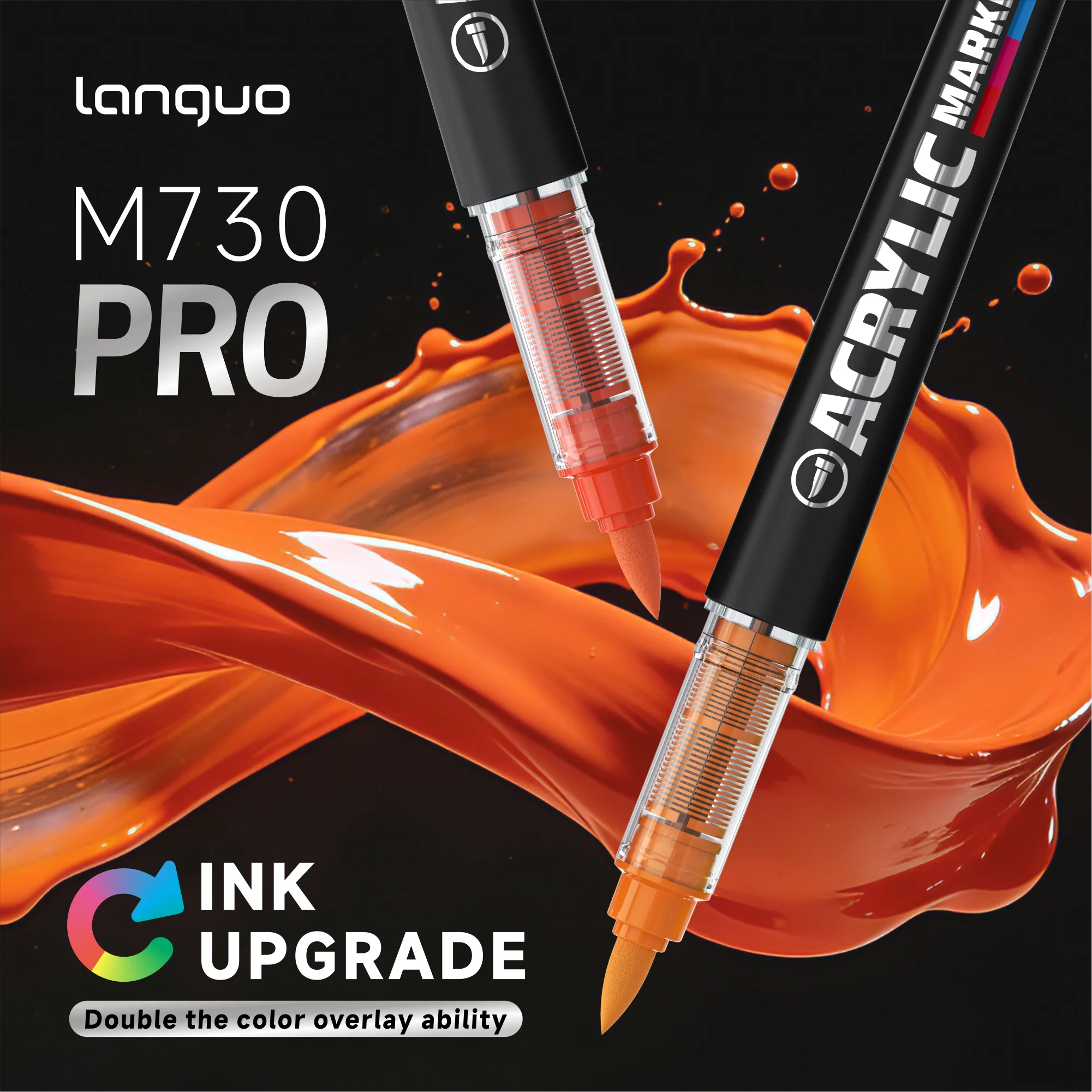 LANGUO 48-192 Colors Direct Liquid Acrylic Markers Pens with Protable Bag Stackable Student DIY Graffiti Drawing Painting Pen