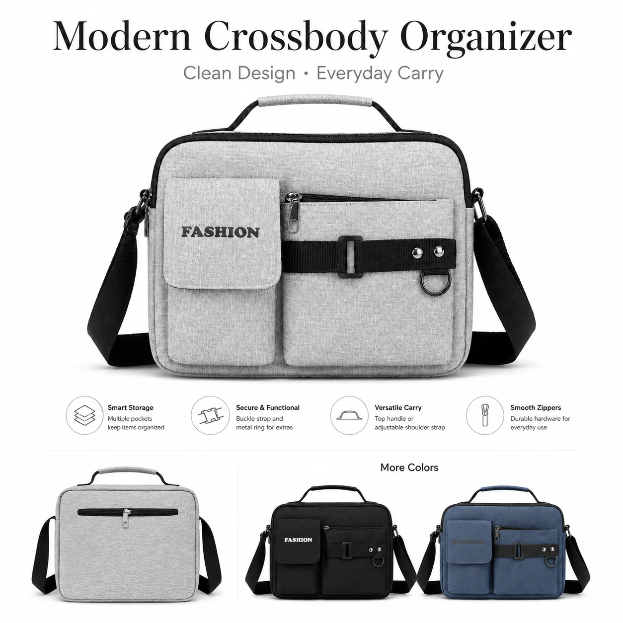 Men's Fashionable Crossbody Laptop Bag, Multifunctional Handbag, Large Capacity Canvas Shoulder Crossbody Bag with Multiple Pockets, Suitable for Work, Travel, Business, and Daily Use