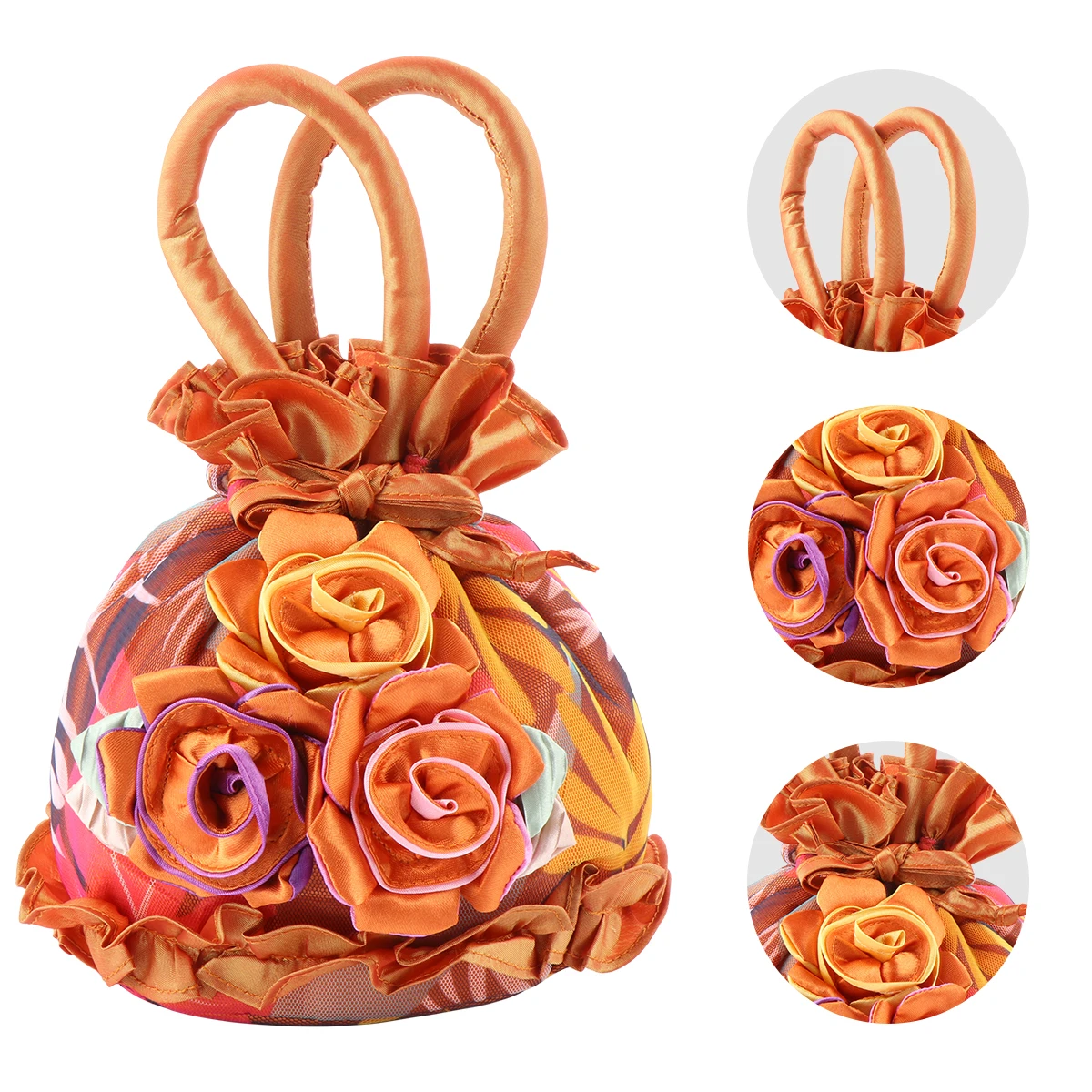 

1pc Lace Women Bag Quality Fabric Beautiful Flower Shape Storage Phone Wallet Small Items Unique Design Practical Use Great Gift