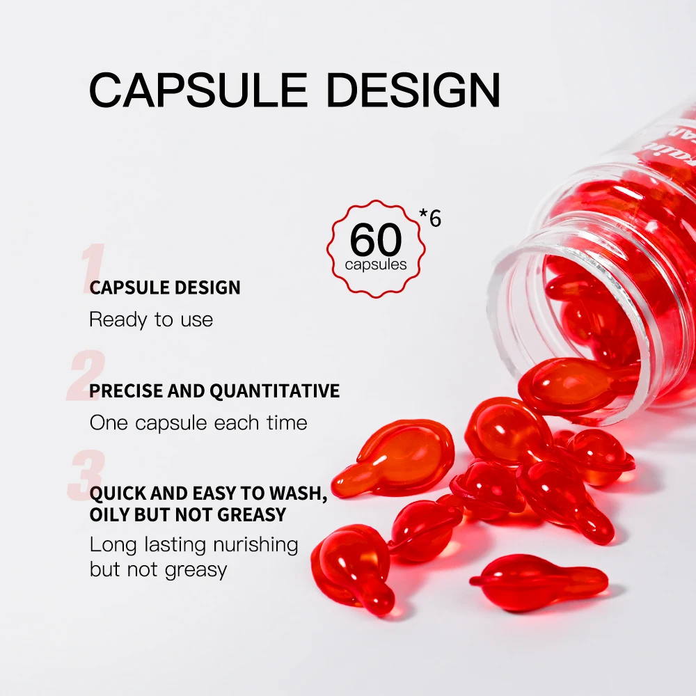 60 كبسولة فيتامينات زيت مصل الشعر زيت الأركان العناية بالشعر مجموعة الترطيب العميق إصلاح جوهر للعناية اليومية بالشعر حريري القابل للتشكيل