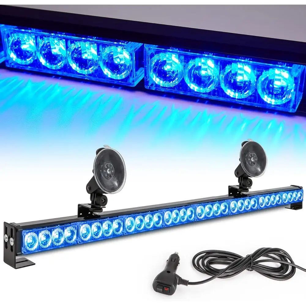 

36 Blue LED Emergency Strobe Light Bar with 32 LEDs for Police and Emergency Vehicles