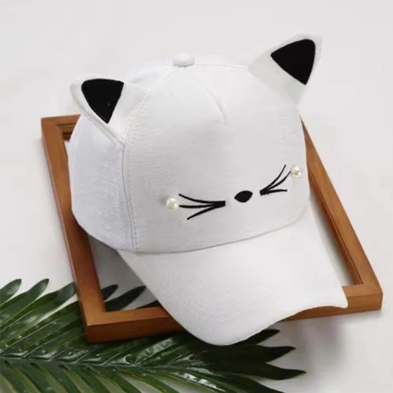 2024 New Cats Ears Fleece Hat Peak Cap Baseball Cartoon Cotton Outdoor Sport Casual Sun Cap Cosplay Fashion Plush Hat