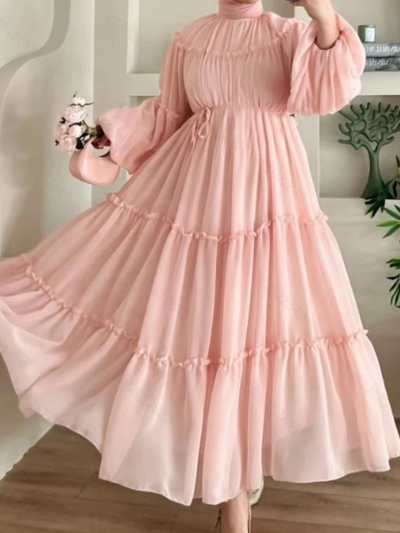 

Элегантное платье в Дубае, женское мусульманское платье Абая Ид, Рамадан Джалабия, однотонные вечерние платья, длинный халат в Дубае, марокканское платье, Largos 2025