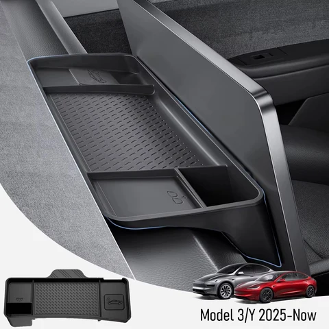 Органайзер Для Центральной Консоли Tesla Model Y/Model 3 Juniper - Поддон Для Хранения На Приборной Панели — фото устройства