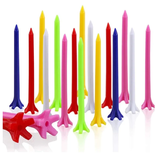 100 paczka w różnych kolorach profesjonalne trwałe 2 3/4 Cal plastikowe Golf Tees luzem (losowe kolory)