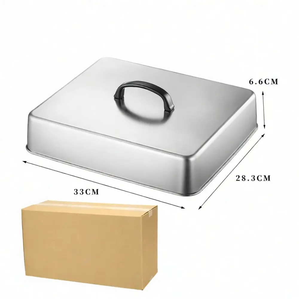 Stainless Steel Square Basting Cover For Griddle Steak Burger Melting Dome Cooking Lid Kitchen Tool Heavy Duty BBQ Accessory