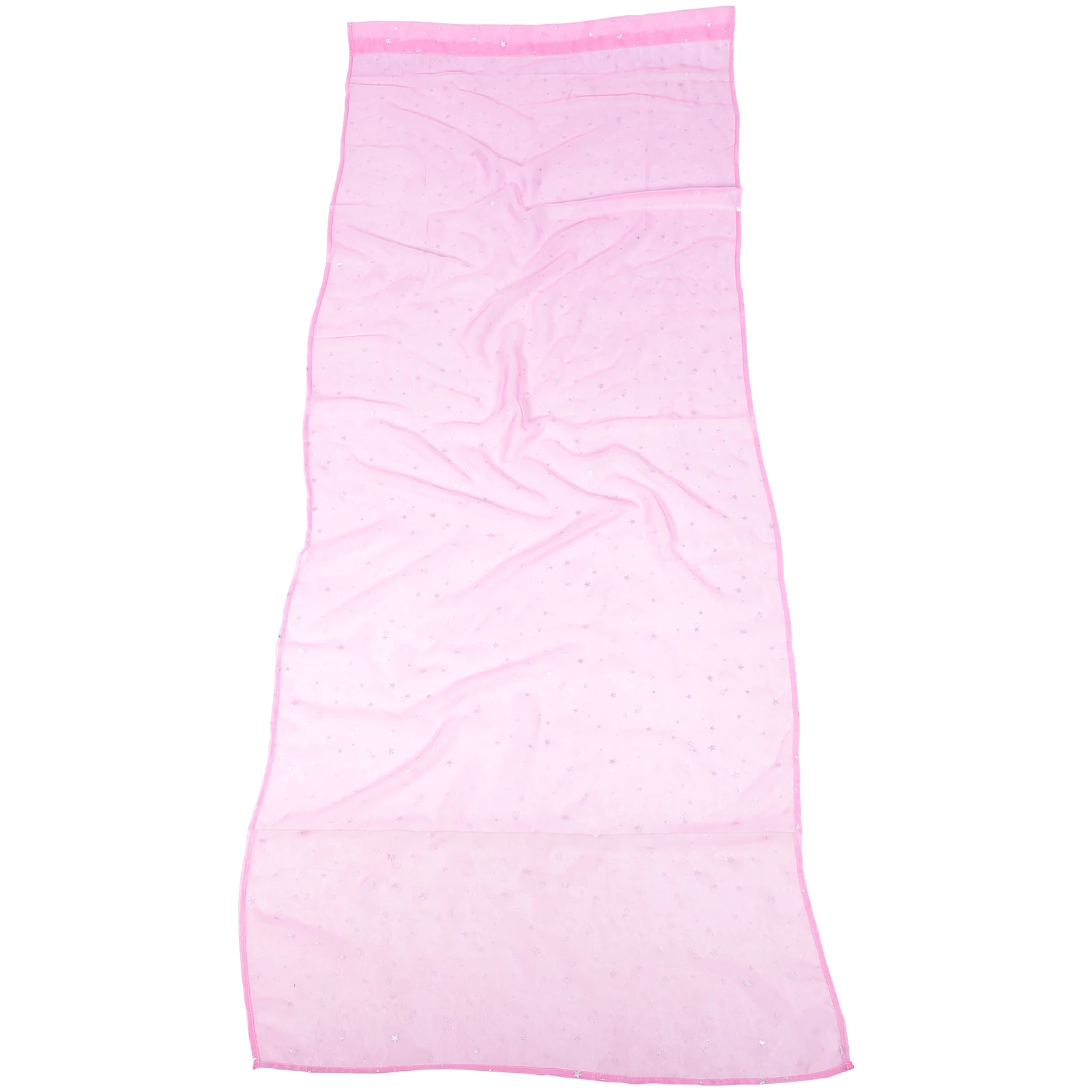 

1pcs Silver Foil Star Print Sheer Polyester Fabric Romantic Window Tulle For Bedroom Room Decor 100X270Cm Pink Sheer