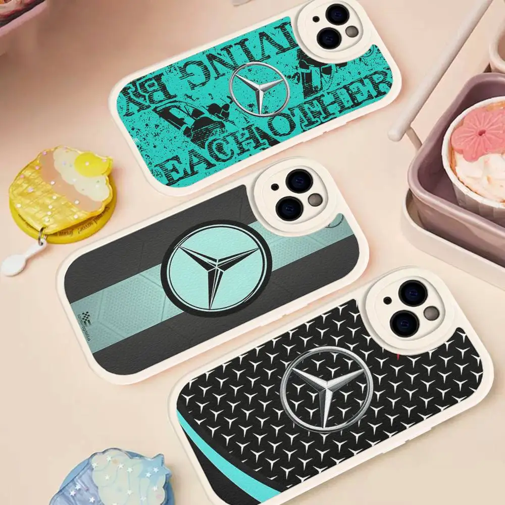 Car M-Mercedes-Ben-z-Backs Phone Case For IPhone 16 15 14 13 12 11 Pro Max Plus Shockproof Leather Cover - view 2