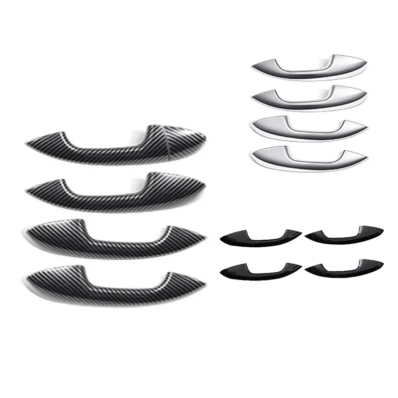 4Pcs Exterior Door Handle Trim Cover Stickers For Mercedes-Benz C/ E/GLC/GLB/ A/B/GLE/GLS/CLA/GLA-Class Glossy Black