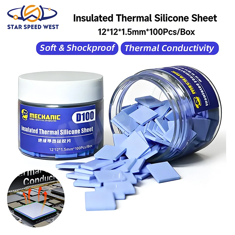 

MECHANIC D100 Insulated Thermal Silicone Sheet with Double Protective Layers Soft Shockproof for Motherboard Chip Cooling Tool
