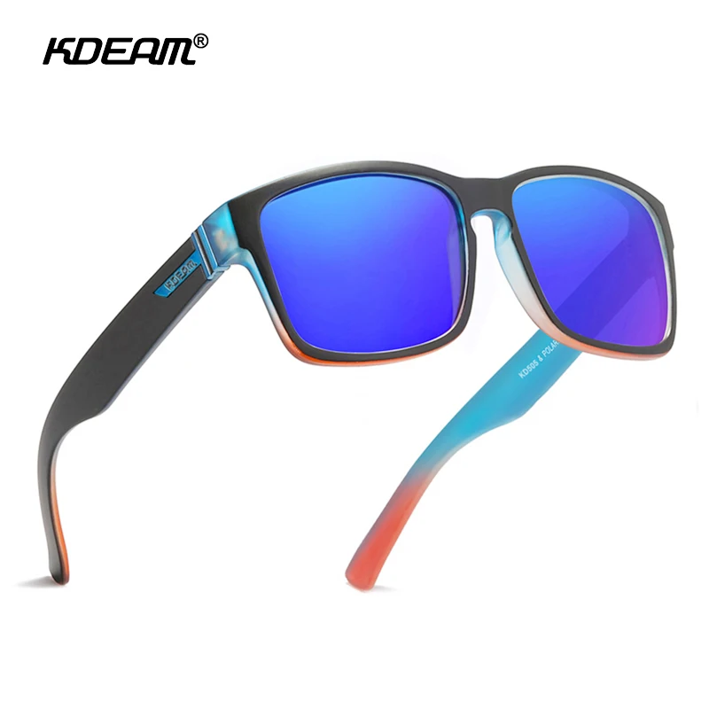 KDEAM Square Men's Polarized Sunglasses Flat Top Designed Polaroid Sun Glasses Photochromic Sunglasses With All Accessories