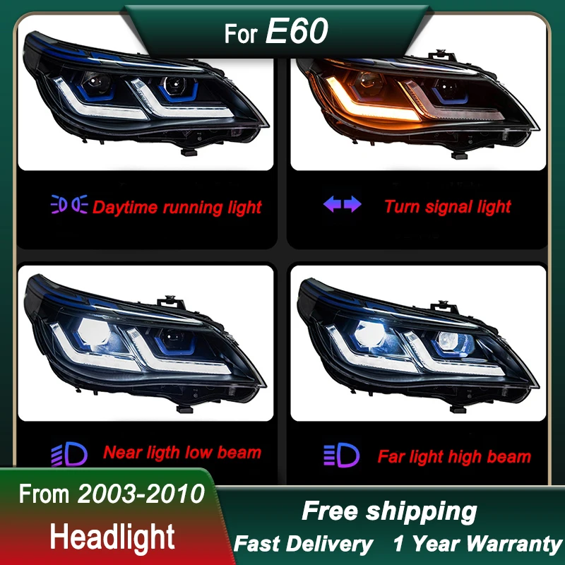 Car Headlights For BMW 5 Series E60 2003-2010 Upgrade to new style FULL LED Head Lamp  DRL Head Lamp Front light Assembly