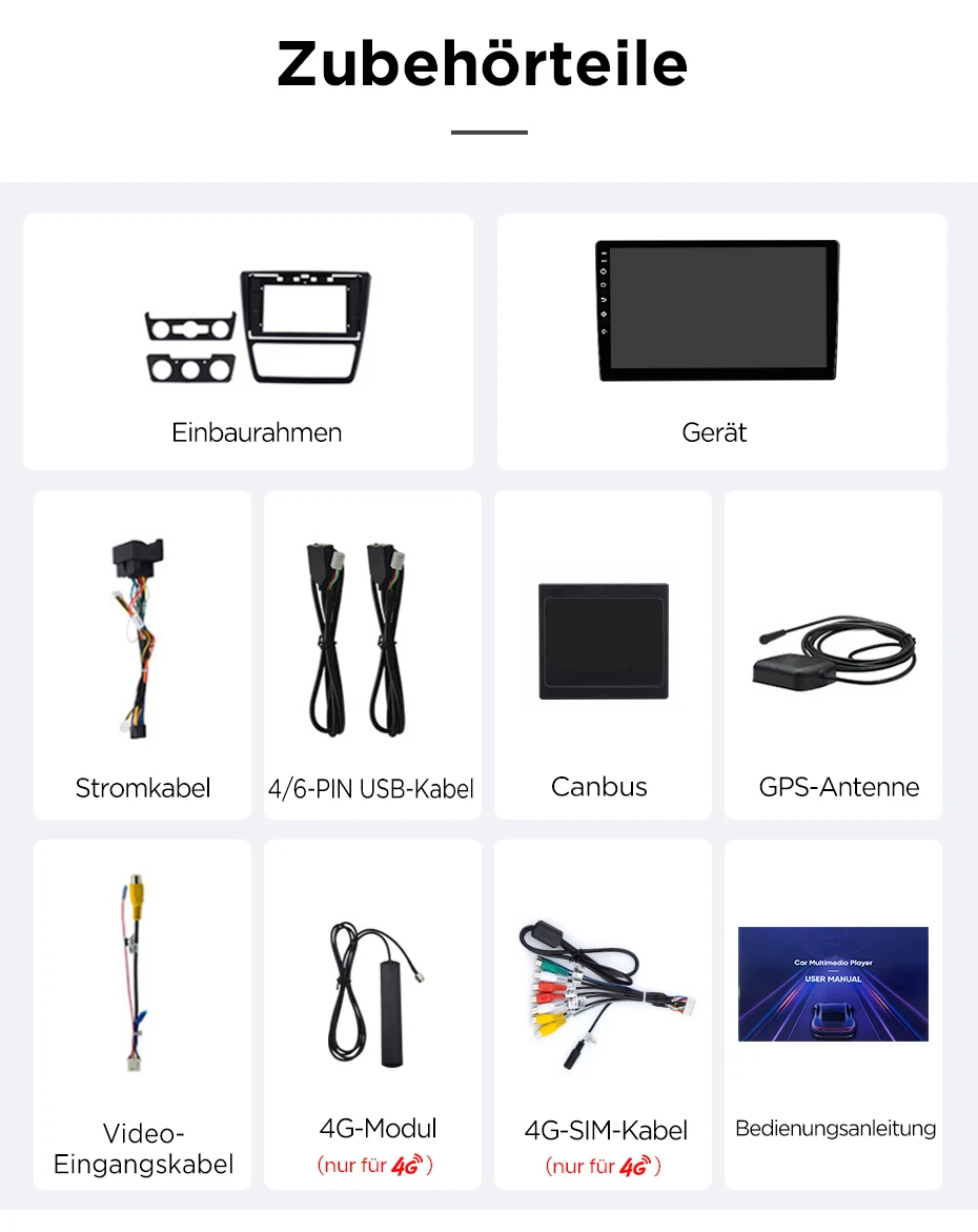 Junsun 10 Zoll Android 15 Autoradio für Skoda Yeti 5L 2009-2014, kabelloses Apple CarPlay, Auto-IPS-Bildschirm, Stereo-Multimedia-Videoplayer, intelligente Fahrzeugsysteme, 2-DIN-Autoradio-Haupteinheit, GPS-Navigation, BT, 4G, WLAN, 8-Kern-Prozessor, FM, AM, DSP, RDS, SWC, DAB+ – Detail 26