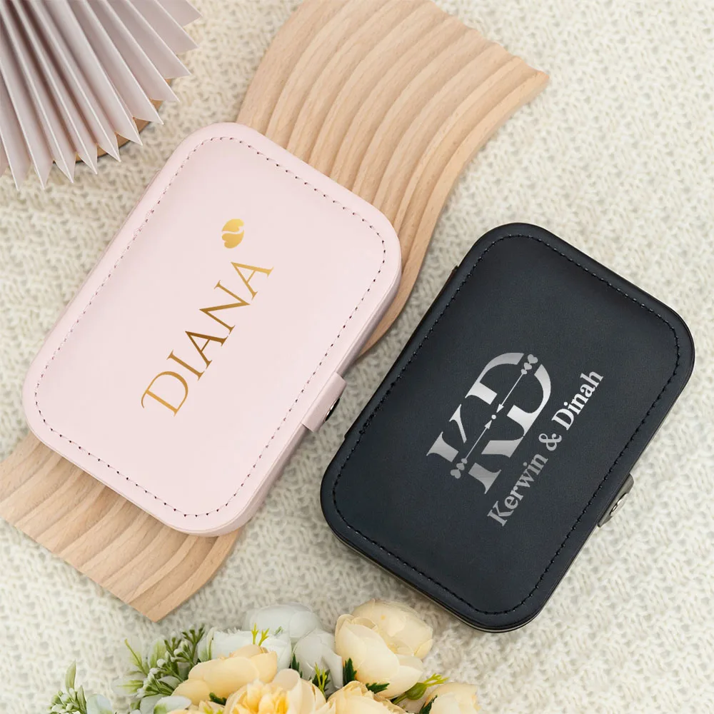Personalised Travel Jewelry box Custom Name Portable Jewelry Case Leather Jewelry Travel Case Best Friend Gifts Christmas Gifts - Image 3