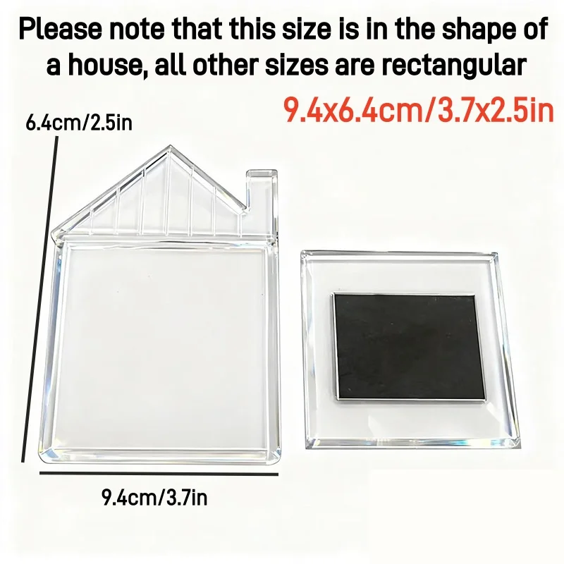10-40Pcs Blank Photo Frame, Insert Fridge Magnets, Mini Magnetic Refrigerator Photo Picture Frames Multiple Sizes