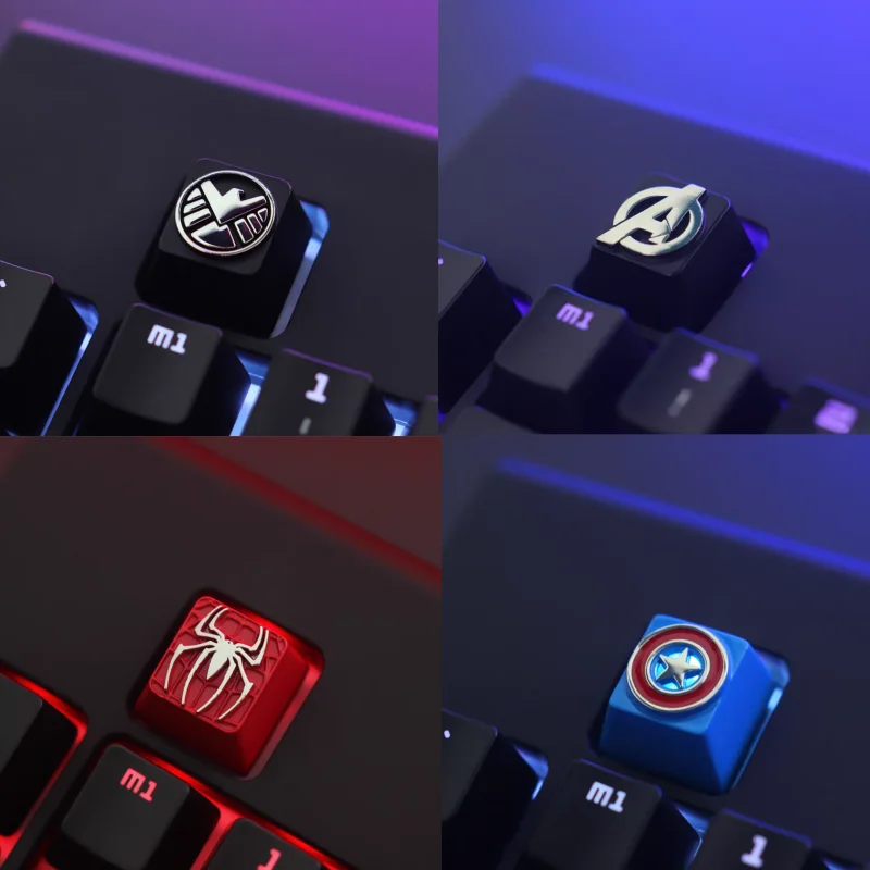 

Marvel Captain America The Avengers S.H.I.E.L.D. handsome personality embossed keycaps creative metal mechanical keyboard caps