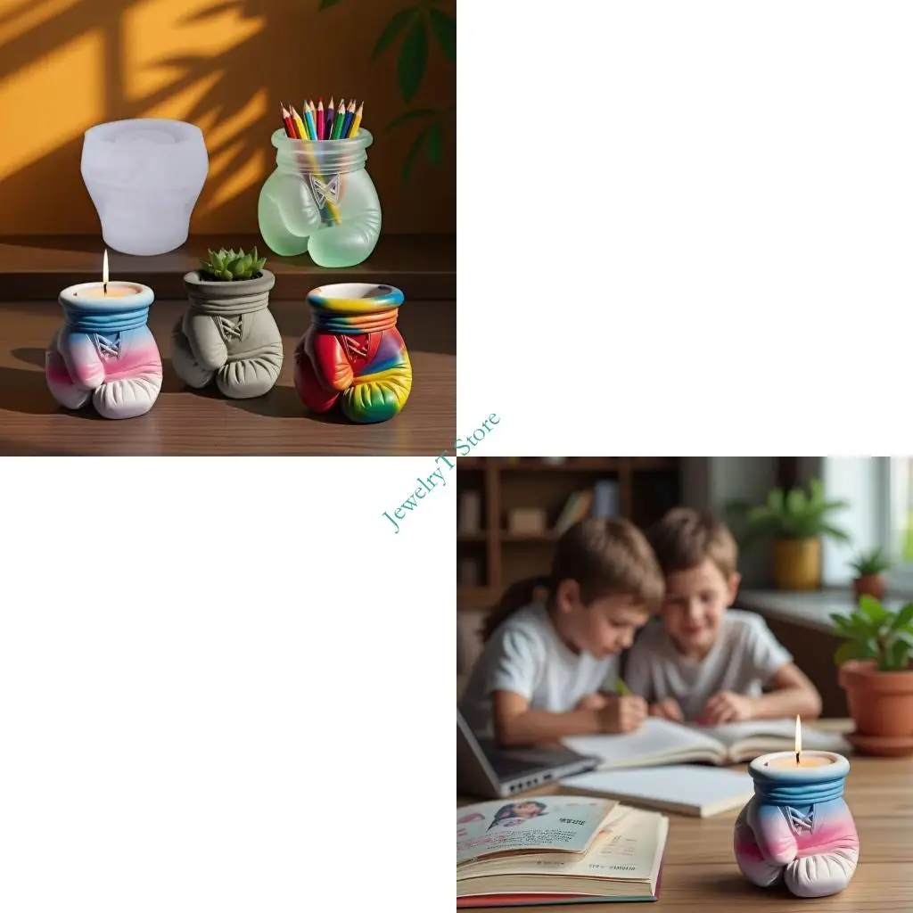 

LX9D Creative Silicone Boxing Glove Pen Holder Mold For DIY Home Jewelry Organiser