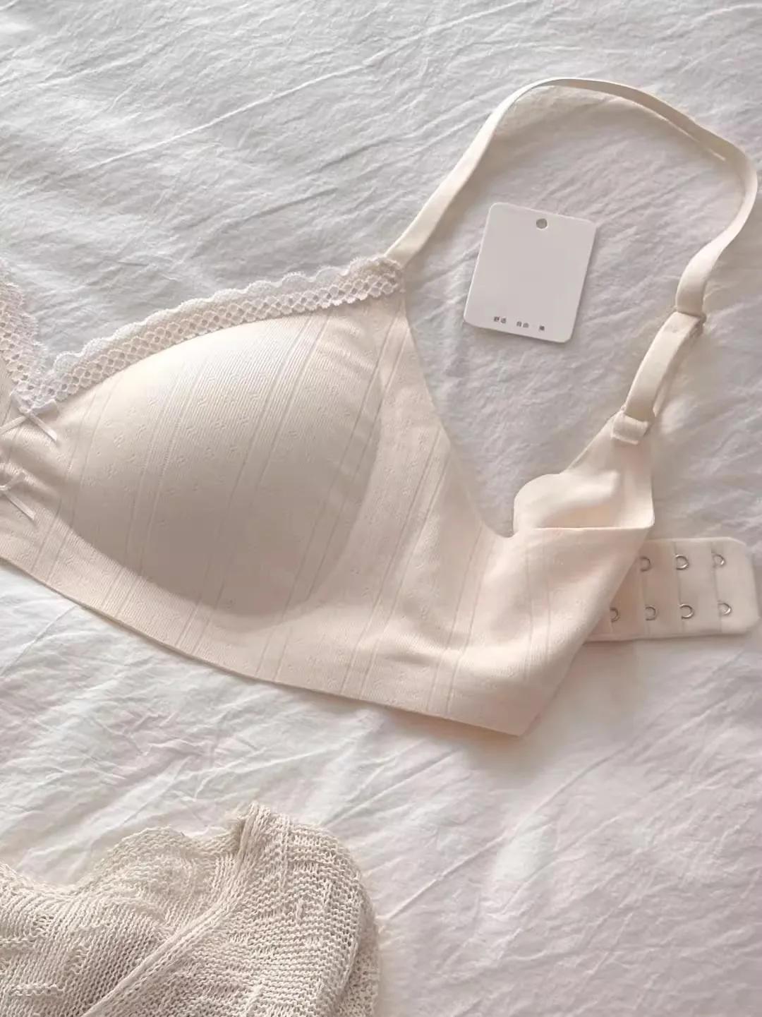 Sweet Sexy Ruffled Floral Lace  Underwear Women's Small Chest Gathered Push up Auxiliary Breast Collection Breathable Bra