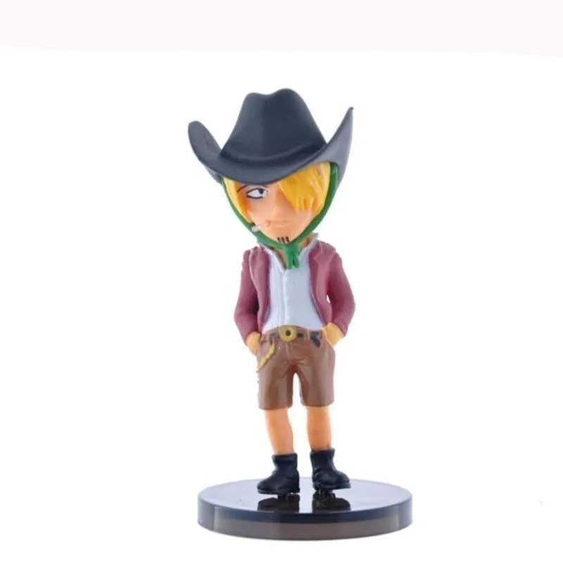 9 قطعة دمى قطعة واحدة الديكور لوفي زورو سانجي نامي بروك أنيمي عمل الشكل لعبة لطيفة Q التماثيل المرآب أطقم الصبي هدية عيد ميلاد #5